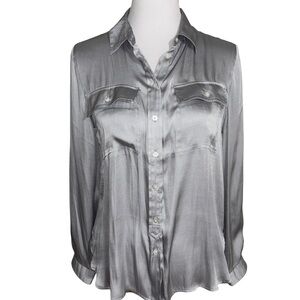 Banana Republic Gray Shimmering Blouse